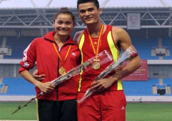 Anh em Quách Công Lịch và Quách Thị Lan đều đang là ngôi sao của đội điền kinh