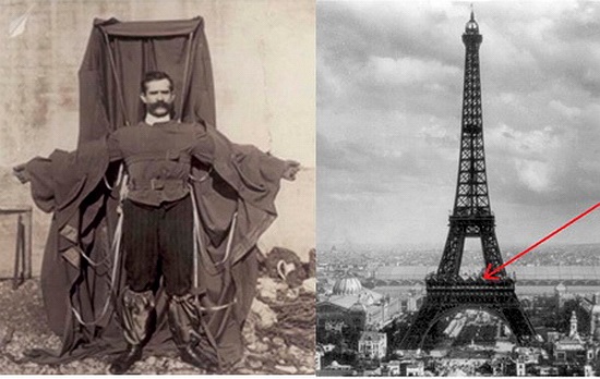 Franz Reichelt: Áo dù. Năm 1912, nhà khoa học người Pháp, Franz Reichelt đã nhảy từ tháp Eiffel nhằm thử nghiệm chiếc áo dù do chính mình phát minh. Và kết quả là nhà khoa học này đã tử nạn khi dù không mở ra được.