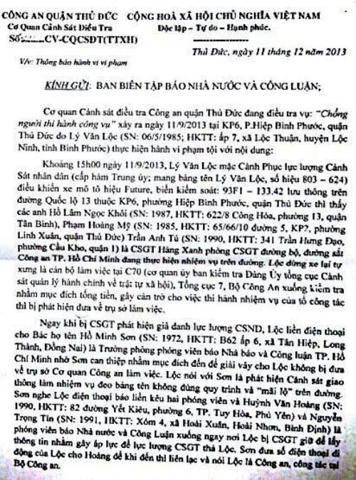  Văn bản yêu cầu xử lý trưởng phòng phóng viên có liên quan 