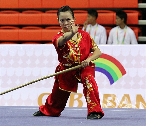 Trước đó ở nội dung Côn thuật của nữ, Minh Phương đã thất bại.