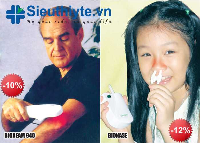 Máy trị viêm mũi dị ứng Bionase và máy trị viêm khớp Biobeam 940