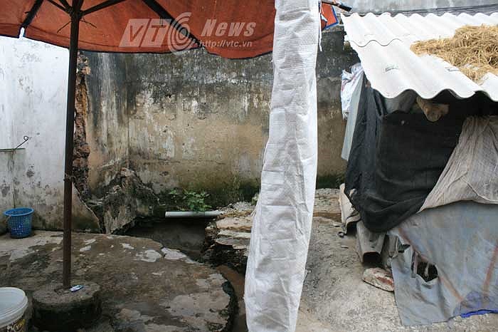 Nước thải tắm, giặt, rửa chuồng lợn, chuồng gà đổ cùng ra hố ga lộ thiên ngay đầu hồi nhà ở