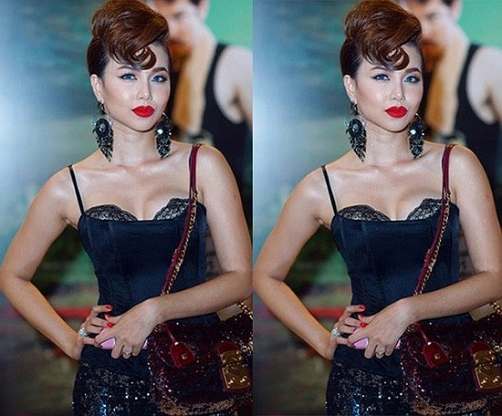 Người mẫu Đinh Ngọc Diệp gợi cảm. Cô sở hữu vòng 1 lớn nhưng không đều nhau. 