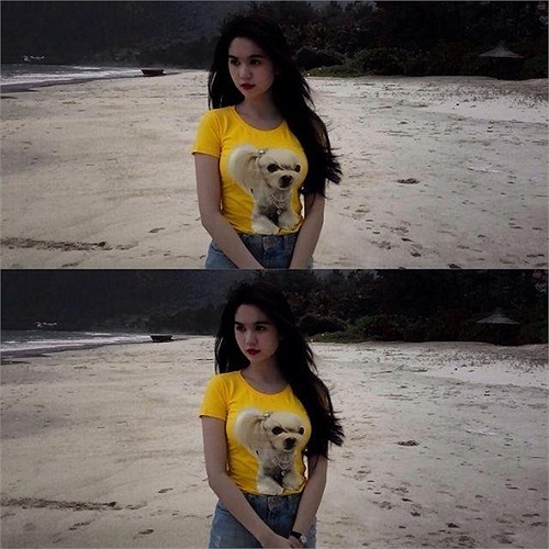 Ngọc Trinh trầm tư.