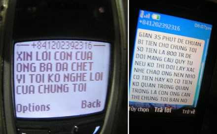 Tin nhắn Lê Văn Vui gửi cho 2 gia đình nạn nhân