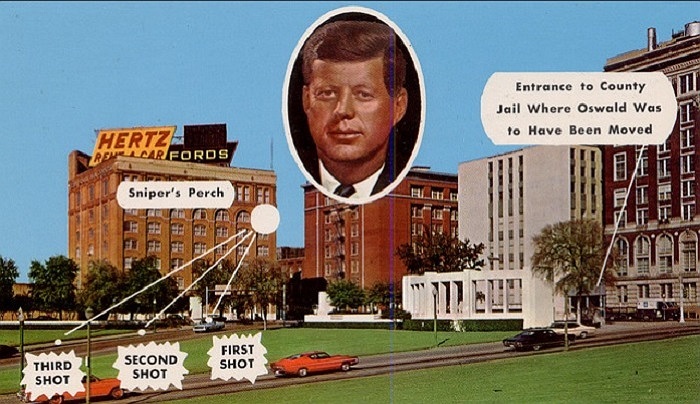 Oswald được cho là dùng khẩu súng trường Mannlicher-Carcano, cỡ nòng 6,5 mm, bắn 3 phát đạn từ tầng 6 của kho sách thư viện Texas