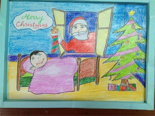 Bức tranh ông già Noel của em Đặng Minh Trung. 