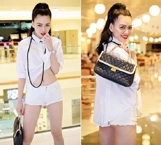 Vũ Hoàng Điệp mặc chiếc quần short siêu ngắn khoe vòng 3 phản cảm.