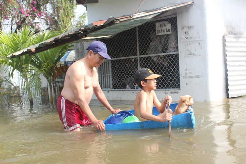 vỡ ờ bao, triều cường