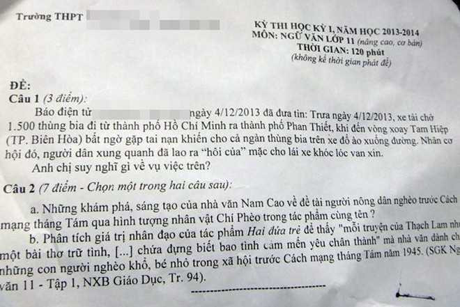 đề văn cướp của hôi bia