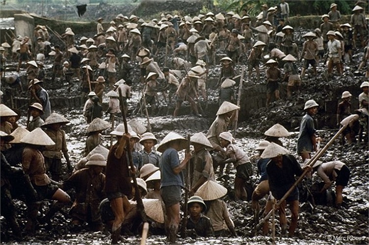 Trên công trường thủy lợi. 