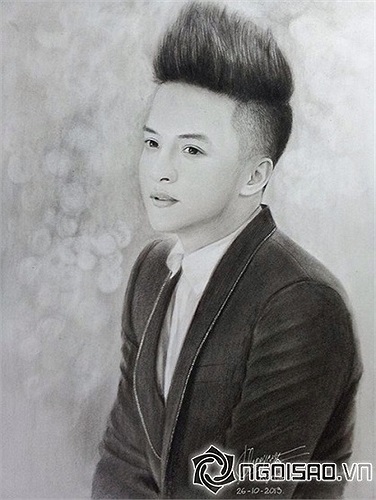 'Có thằng em vẽ tặng mình tấm hình này. Mọi người thấy sao?', Cao Thái Sơn chia sẻ trên trang cá nhân.