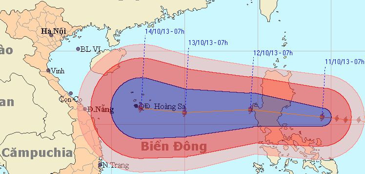 bão Nari, gần biển Đông