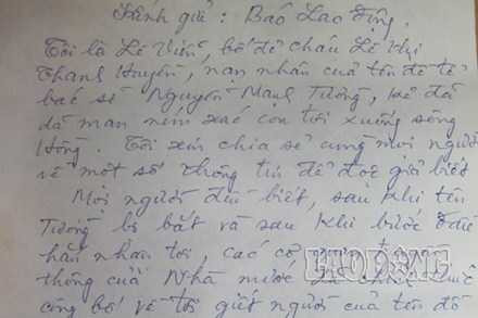 Bức tâm thư của bác Lê Viễn (ảnh An Hưng)