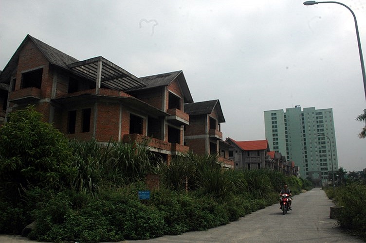 Khu biệt thự được phân lô, chia căn khá rõ ràng... 