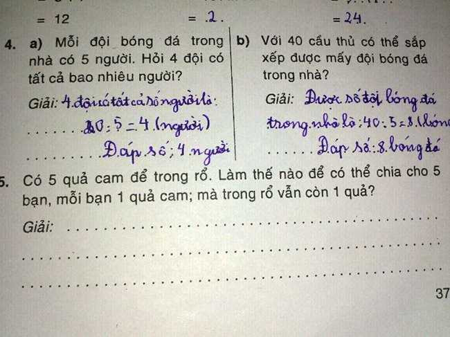 Đề Toán lớp 2 gây tranh cãi.