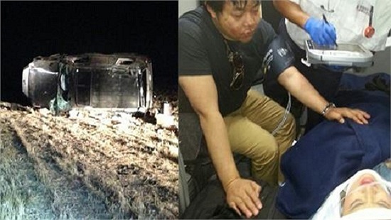 Lúc đó, Quang Lê và Lam Anh đều đang thiếp ngủ. Khi xe gặp nạn, cả hai chỉ biết hét lớn vì ô tô bị chao đảo và lật liên tục vài vòng trước khi dừng lại. 