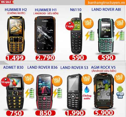 giảm giá hàng loạt điện thoại di động