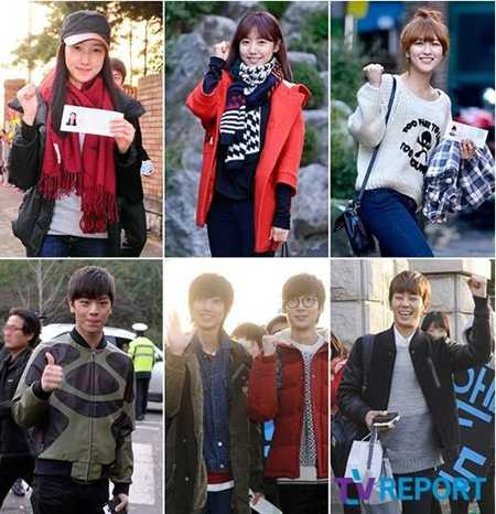 Các thần tượng Hàn nô nức tham gia kỳ thi đại học ngày 7/11. Ảnh: AK.