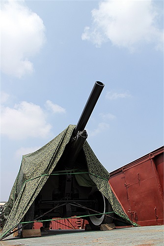 Khẩu pháo lựu 150 được kéo theo Linh xa khi tham gia phục vụ Quốc tang Đại tướng Võ Nguyên Giáp.