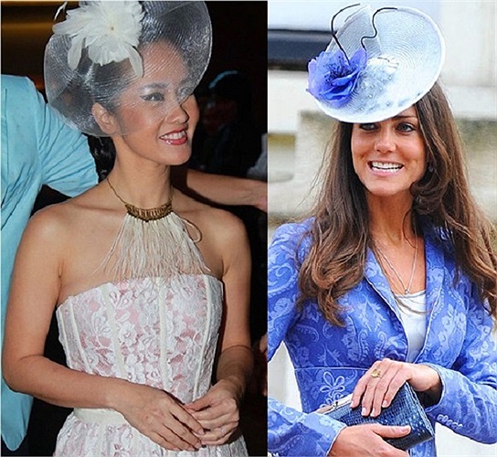 Hồng Nhung luôn khiến nhiều người phát ngán với phong cách học tập công nương Anh của cô. Chiếc mũ được xem là phụ kiện làm nền cho khuôn mặt lại được cô bống dùng để che hết phần mặt tiền, kết với với chiếc váy chẳng hài hòa khiến nữ ca sỹ trông khá