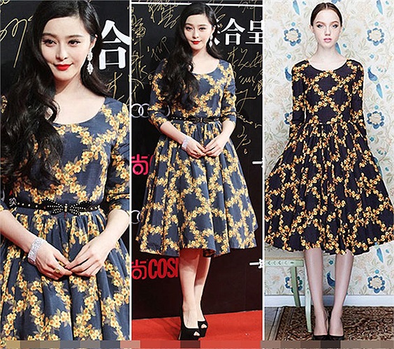 Mỹ nhân họ Phạm diện bộ đầm hàng hiệu Christopher kết hợp giày Giuseppe Zanotti và thắt lưng điệu đà hiệu Gucci khi tới tham dự sự kiện Osmo Beauty Awards 2013.