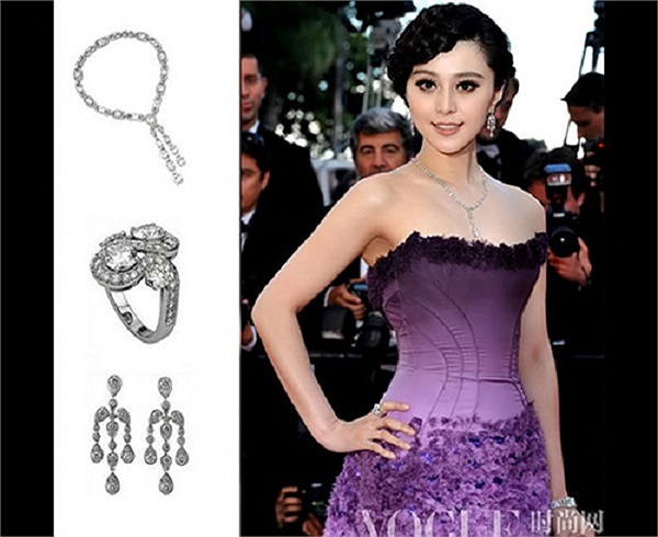 Ngoài đồng hồ, những trang sức như vòng cổ, hoa tai, nhẫn kim cương cũng nằm trong BST đồ hiệu của Phạm Băng Băng. 