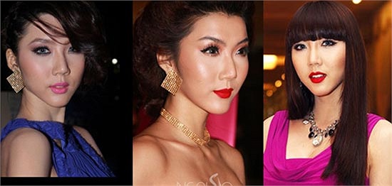 Từng nét trên gương mặt Ngọc Quyên đều được chủ nhân chăm chút kỹ khiến tổng thể bị bội thực. 