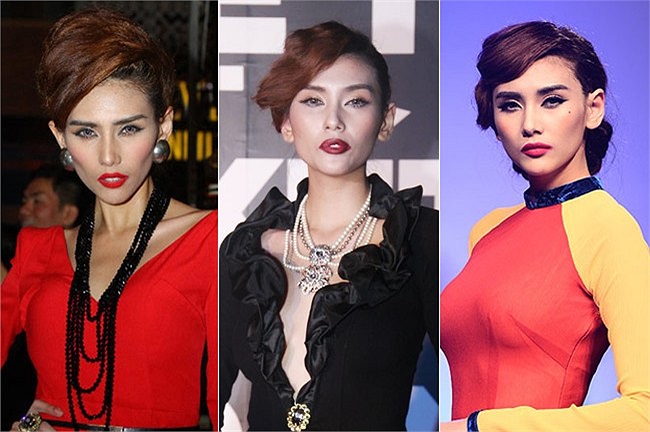 Siêu mẫu Hoàng Yến và vô số lần mặc lỗi trang điểm đậm quá.