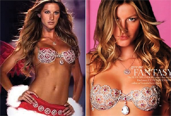 Chiếc áo ngực có giá 12,5 triệu USD được làm từ 2.900 viên kim cương, 22 viên đá ruby.