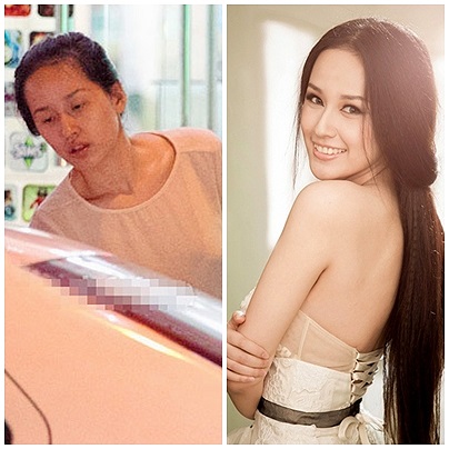 Nhan sắc môt trời một vực của Mai Phương Thúy ở hai thời điểm khác nhau. Ảnh: Tổng hợp.