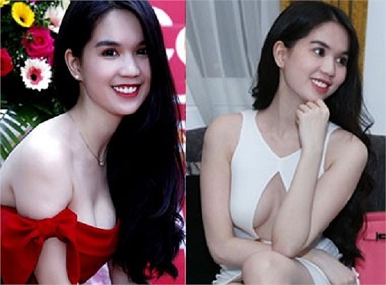 Ngọc Trinh có đôi tay thon nhỏ và bờ vai ngọt ngào.