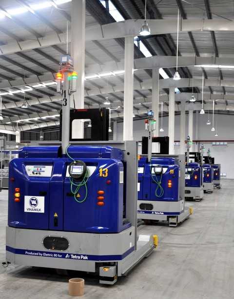 Robot và “kho thông minh” ở siêu Nhà máy sữa Vinamilk