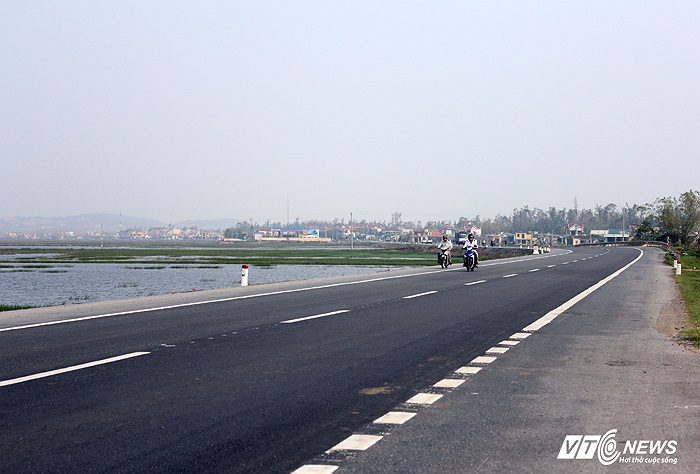 Cung đường 1A qua xã Đồng Trạch, huyện Bố Trạch.