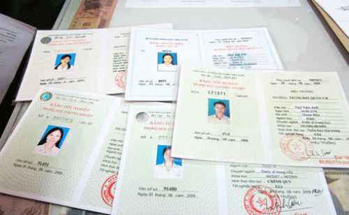 giáo viên dùng bằng giả