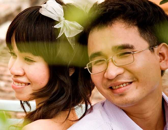 Mai Thanh Tiếp và Nguyễn Thanh Xuân trong ngày cưới.