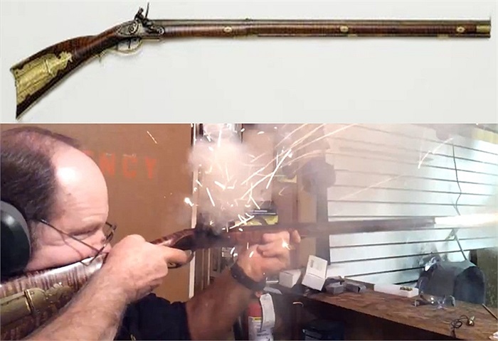 Súng trường Mỹ - Nhẹ, nòng dài, dùng đạn chì nhồi thuốc nổ, đây là loại súng quân đội Mỹ dùng trong cuộc chiến với binh sĩ Đế quốc Anh hồi thế kỷ 18