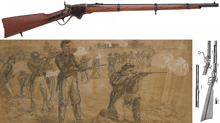 Súng hỏa mai Spencer, vũ khí chính của các binh sĩ Mỹ dùng trong cuộc nội chiến với tốc độ bắn khoảng 20 phát/phút