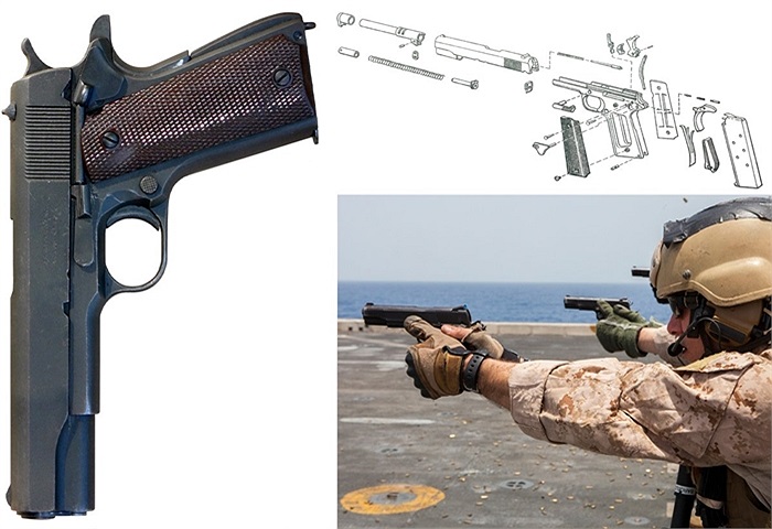 Súng lục 12mm M1911, phục vụ quân đội Mỹ từ Thế chiến I cho đến thời kỳ chiến tranh hiện đại