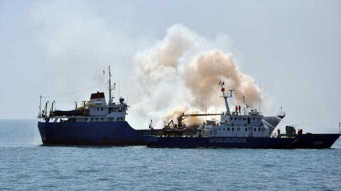 cảnh sát biển việt nam, hàn quốc, luyện tập, chữa cháy, cứu nạn