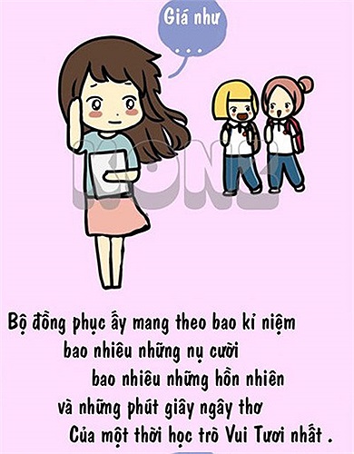 Bộ đồng phục lớp mang theo bao kỷ niệm thân thương, bao nụ cười tuổi học trò.