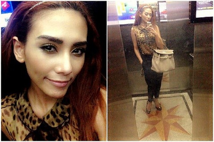 Mái tóc xơ rối được đánh phồng cộng với thân hình cò hương quá mức càng làm cho gương mặt Võ Hoàng Yến trở nên hốc hác.