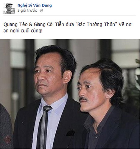 Ánh mắt buồn rầu của cặp đôi Giang Còi - Quang Tèo, hai người bạn diễn thân thiết nhất của nghệ sỹ Văn Hiệp.