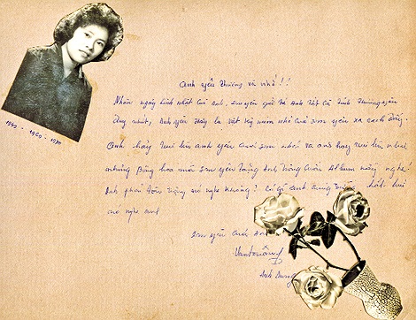 Bức thư bà Văn Dung viết trong cuốn album để lại cho ông Văn Hiệp (Tổng hợp: Thùy Linh)