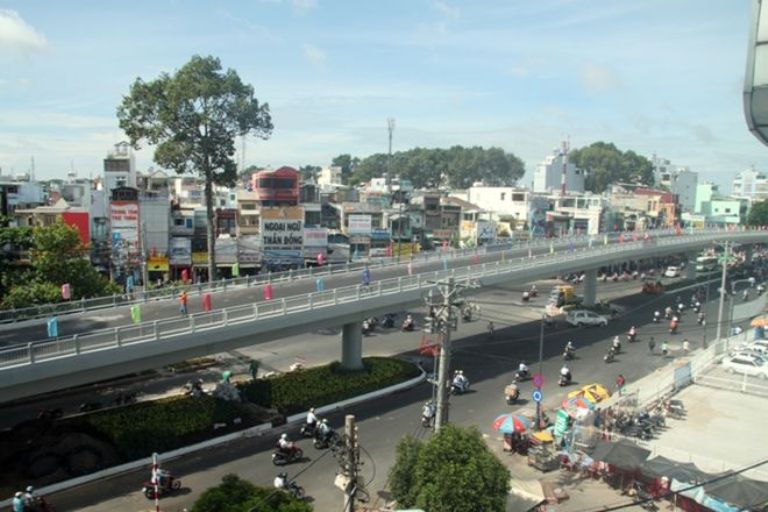 cầu vượt, sài gòn, phố đi bộ, thông xe