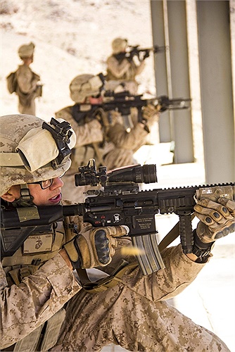 Lính thủy đánh bộ viễn chinh Mỹ làm nhiệm vụ ở Al Quweira, Jordan