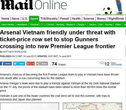 arsenal sang Việt Nam