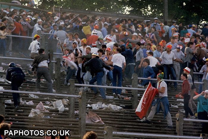 Nguyên nhân được xác định là lỗi từ cổ động viên Liverpool.Một giờ đồng hồ trước khi trận đấu bắt đầu, cổ động viên Liverpool vượt qua hàng rào (ngăn giữa khu cổ động viên trung lập và khu cổ động viên của Liverpool) và gây sự.