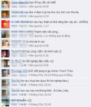  Dân mạng bình luận vì bài kiểm tra.