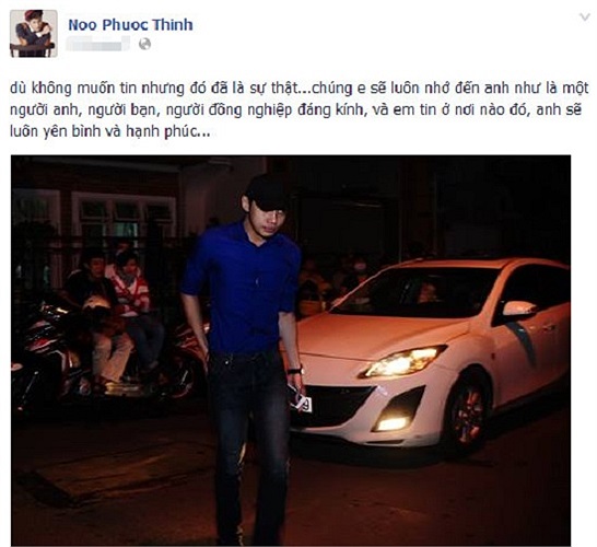 Noo Phước Thịnh sẽ luôn nhớ tới Wanbi Tuấn Anh như một người anh, người bạn, người đồng nghiệp đáng kính.